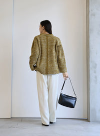 袖ラインクルーネックニット