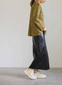 袖ラインクルーネックニット【SALE】
