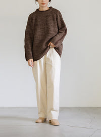 袖ラインクルーネックニット【SALE】