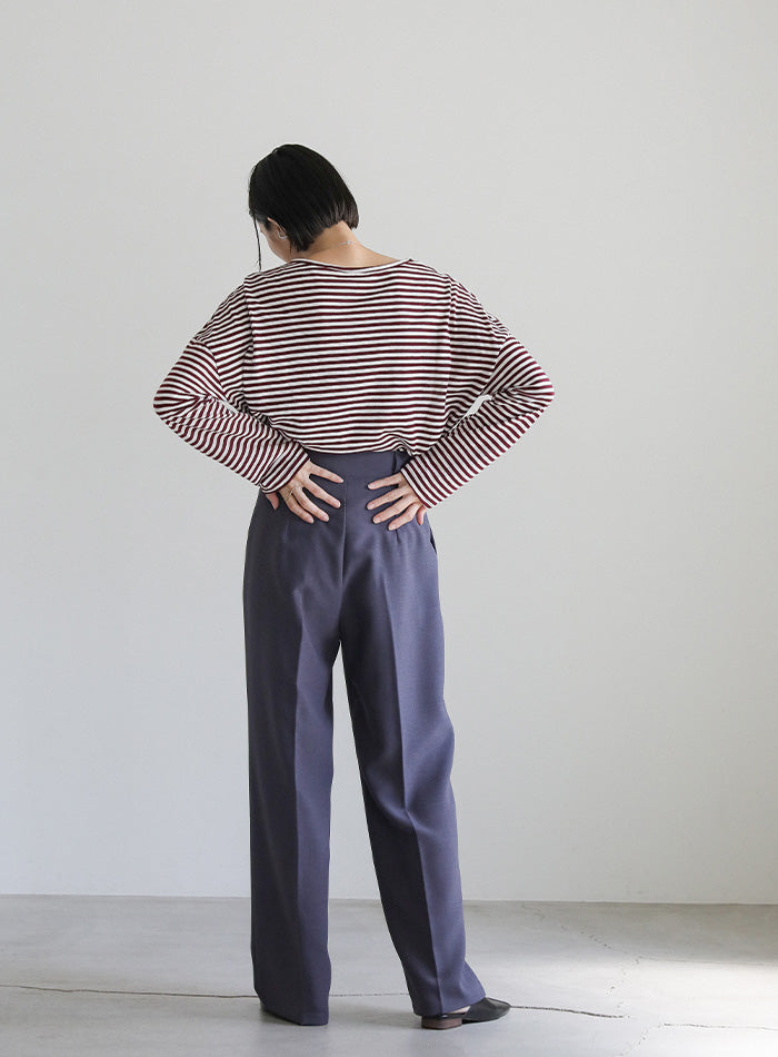 シンプルボーダーロングTシャツ