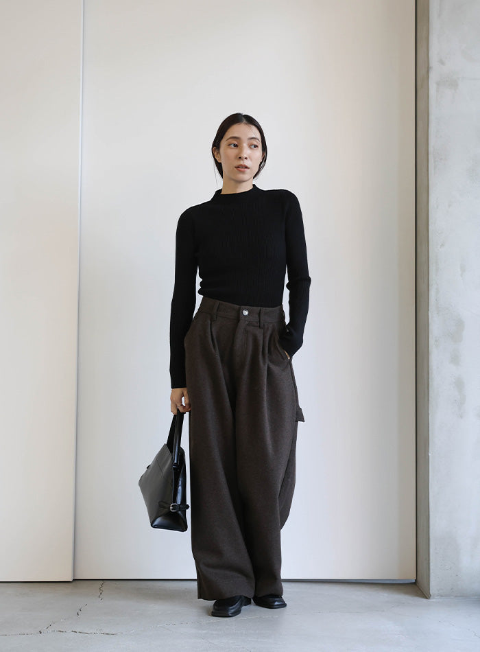 プチハイネックリブニット