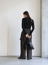 プチハイネックリブニット