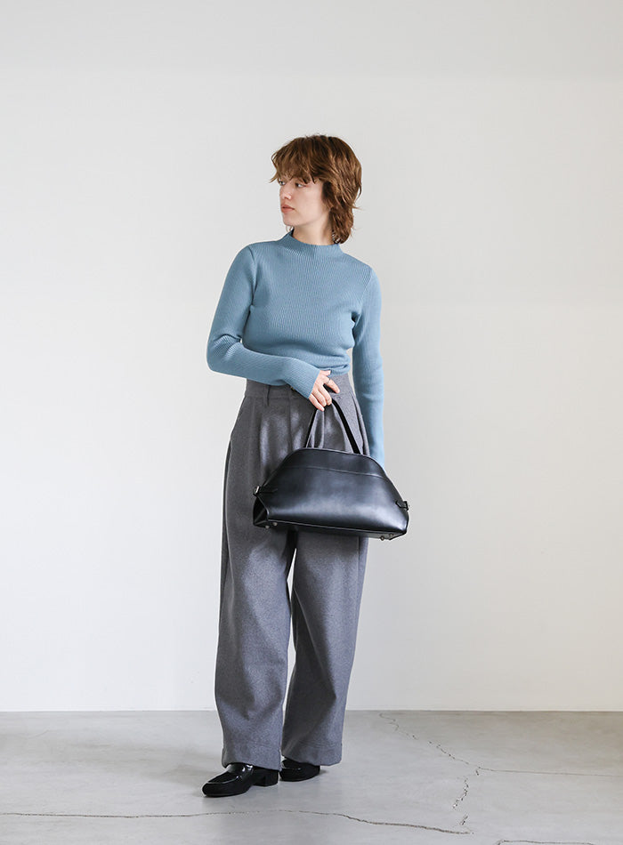 プチハイネックリブニット