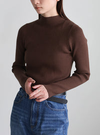 プチハイネックリブニット