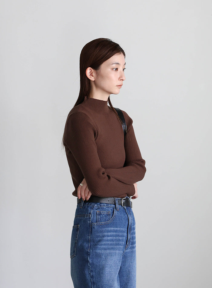 プチハイネックリブニット