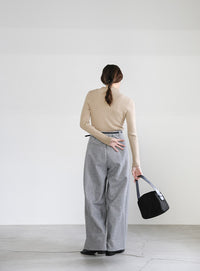 プチハイネックリブニット