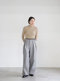 プチハイネックリブニット