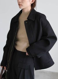 プチハイネックリブニット