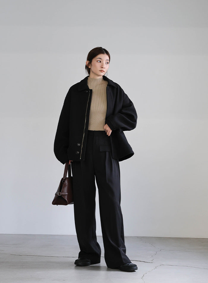 プチハイネックリブニット