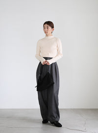 プチハイネックリブニット