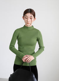 プチハイネックリブニット