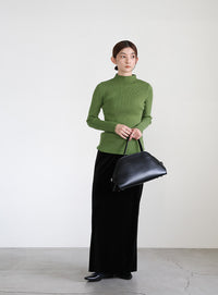 プチハイネックリブニット