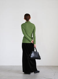 プチハイネックリブニット