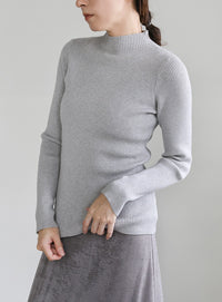 プチハイネックリブニット