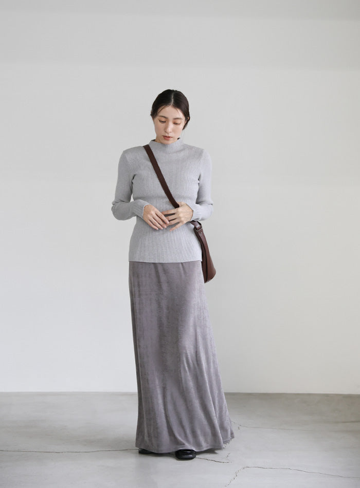 プチハイネックリブニット