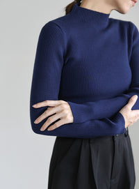 プチハイネックリブニット