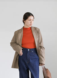 プチハイネックリブニット