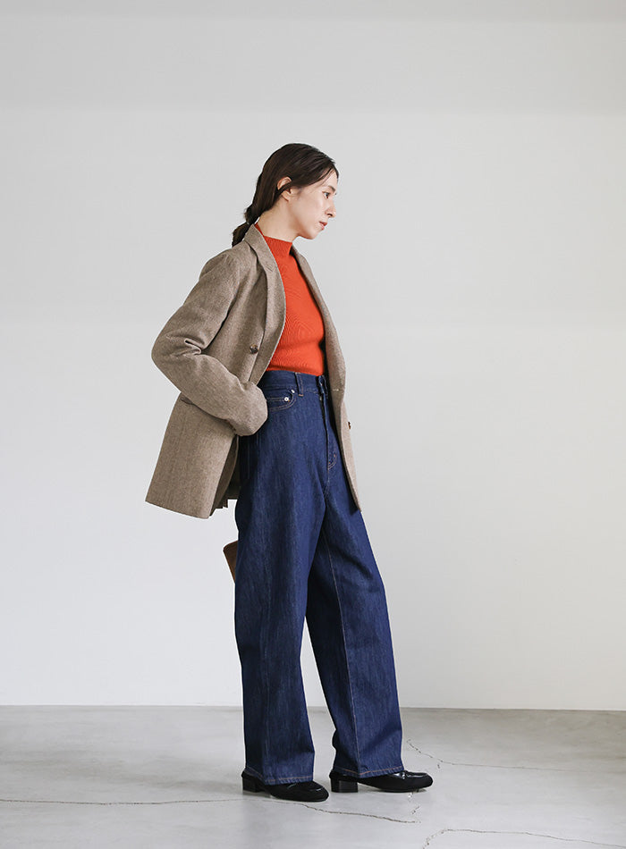 プチハイネックリブニット