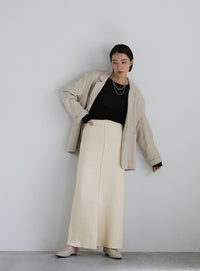 アルパカタッチスリットニットスカート