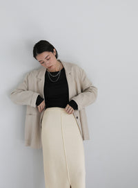 アルパカタッチスリットニットスカート