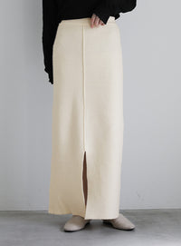 アルパカタッチスリットニットスカート