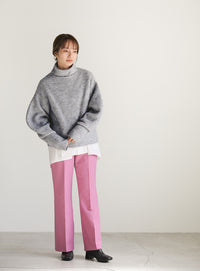 ボリュームスリーブタートル起毛ニット