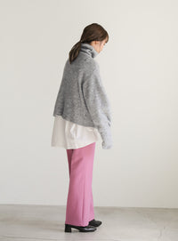 ボリュームスリーブタートル起毛ニット