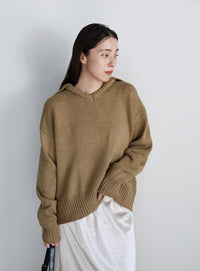 ビッグカラーミックス編みニット