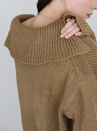 ビッグカラーミックス編みニット