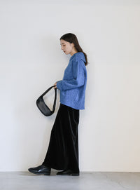 ビッグカラーミックス編みニット