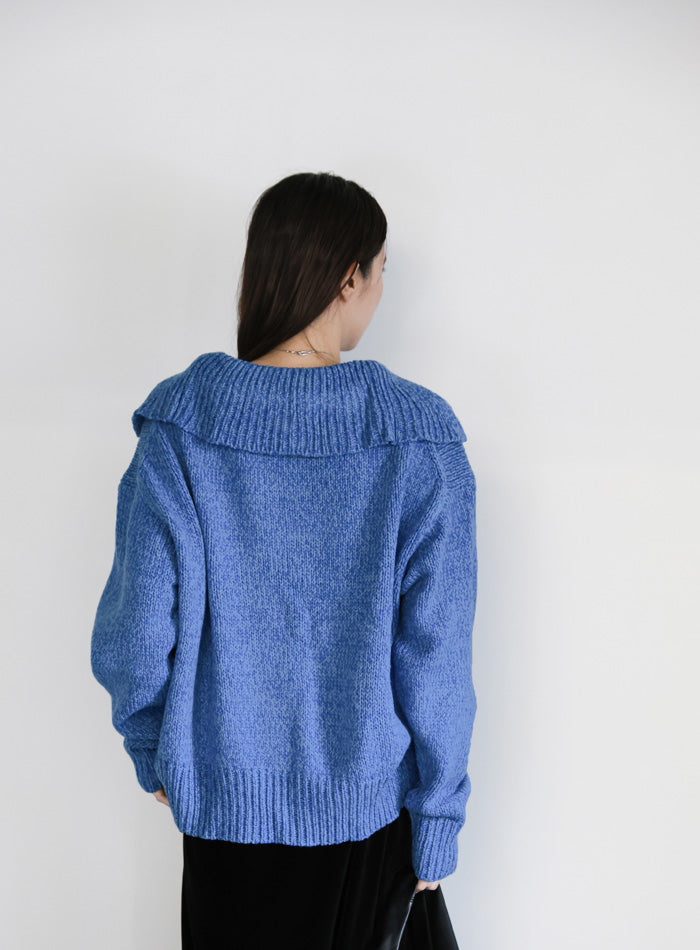 ビッグカラーミックス編みニット