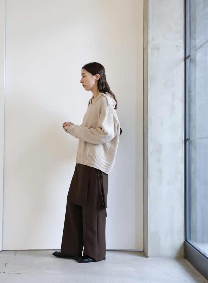 ビッグカラーミックス編みニット