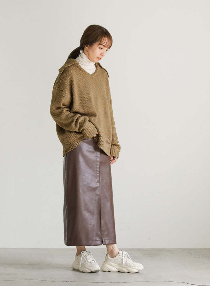 ビッグカラーミックス編みニット【SALE】