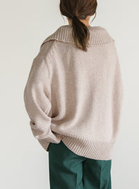 ビッグカラーミックス編みニット【SALE】