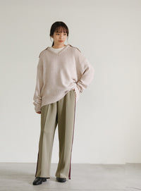 ビッグカラーミックス編みニット【SALE】
