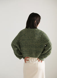 ハイネックケーブルショートニット【SALE】