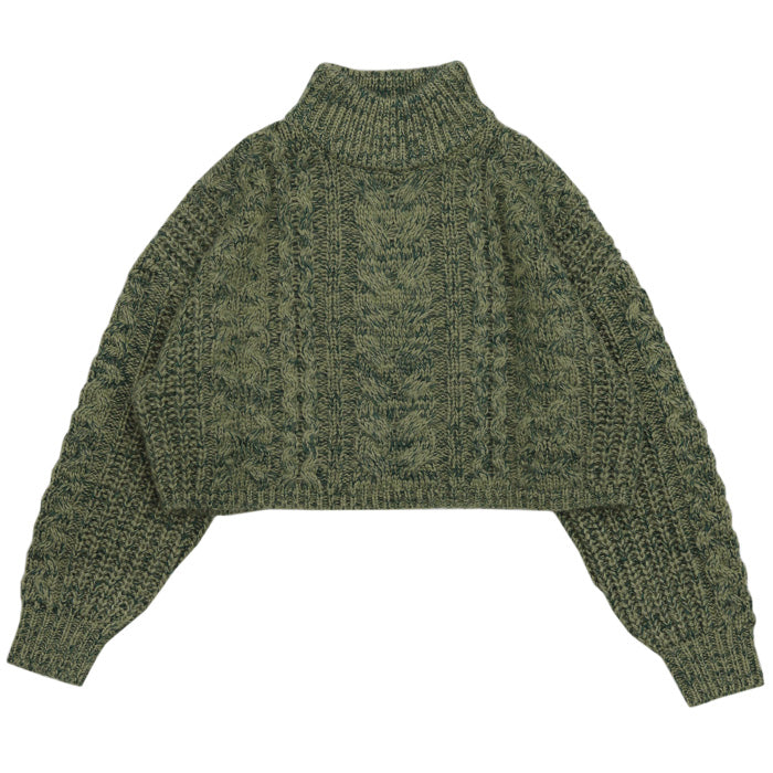 ハイネックケーブルショートニット【SALE】