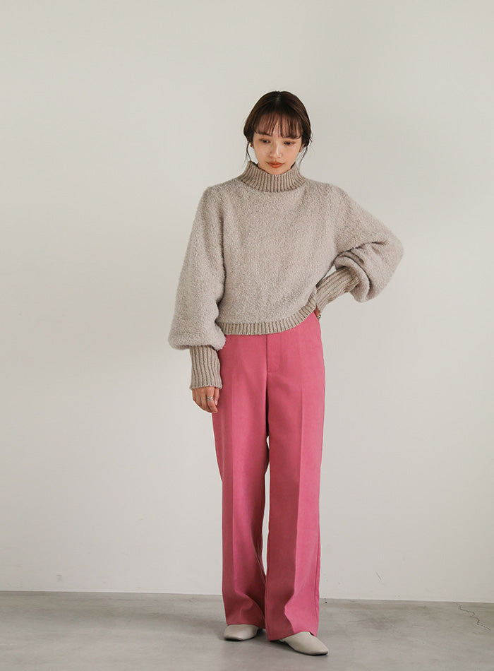 ハイネックブークレフィンガーホールニット【SALE】
