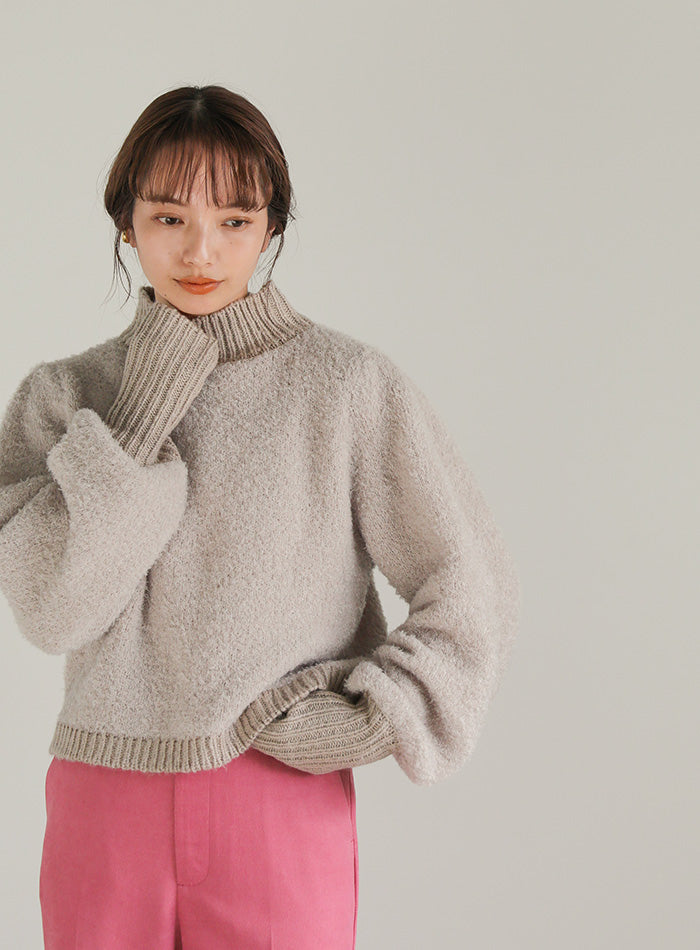 ハイネックブークレフィンガーホールニット【SALE】