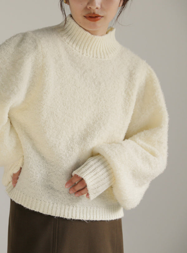 ハイネックブークレフィンガーホールニット【SALE】