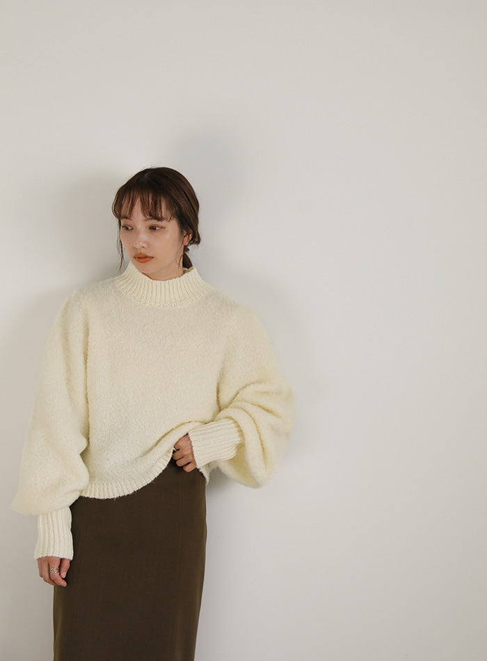 ハイネックブークレフィンガーホールニット【SALE】