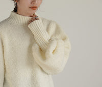 ハイネックブークレフィンガーホールニット【SALE】