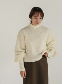 ハイネックブークレフィンガーホールニット【SALE】