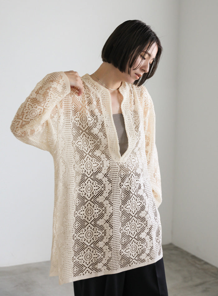 キーネックカットレースプルオーバー【official限定】 – SELECT MOCA キーネックカットレースプルオーバー【official限定】 – SELECT MOCA