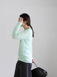 【サイズ展開あり】クルーネックシアーニットプルオーバー