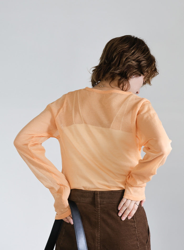 【サイズ展開あり】クルーネックシアーニットプルオーバー