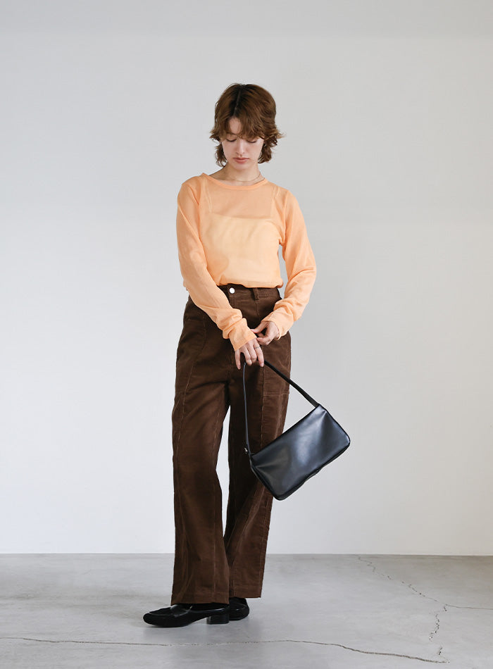 【サイズ展開あり】クルーネックシアーニットプルオーバー