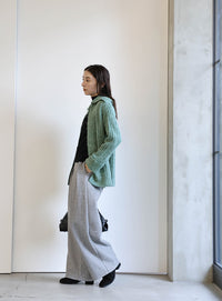 ビッグカラーミックスニットカーディガン