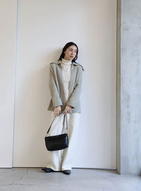 ビッグカラーミックスニットカーディガン