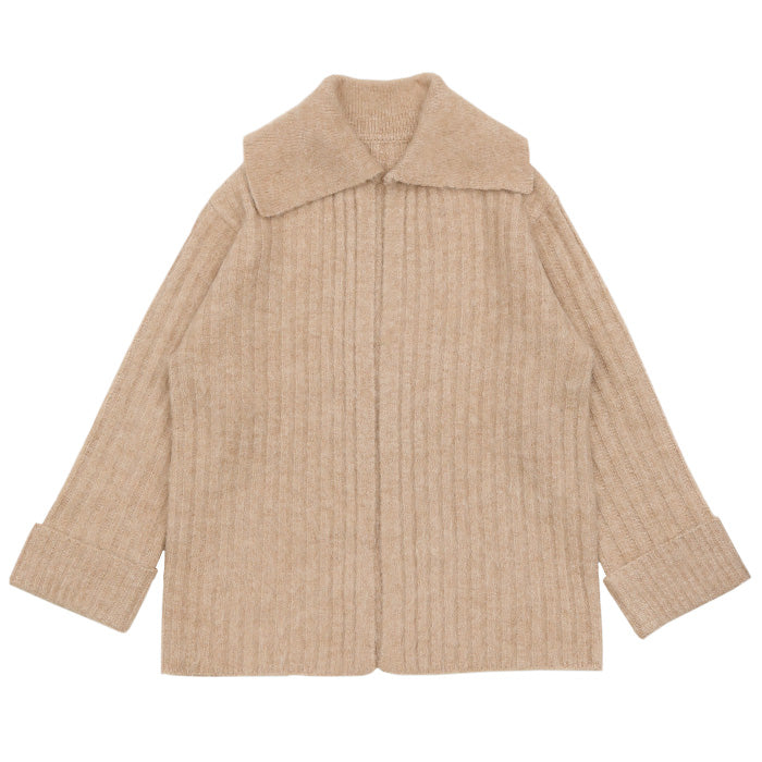 ♦︎美品♦︎変形カーディガン　カシミア100％　ベージュ　ブラウン　日本製　38 深喜毛織社『100%カシミヤ ニットカーディガン』【ブラウン】 | 東京書